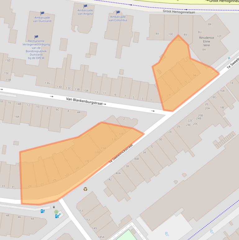 Kaart van postcodegebied 2517GA.