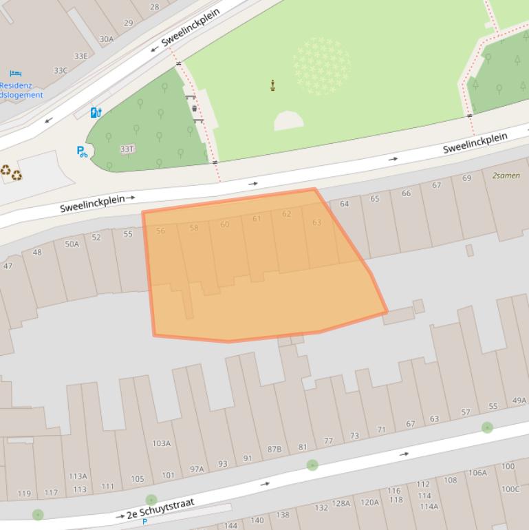 Kaart van postcodegebied 2517GR.