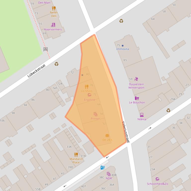 Kaart van postcodegebied 2517HS.