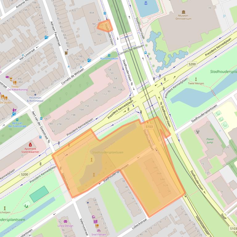 Kaart van postcodegebied 2517JA.