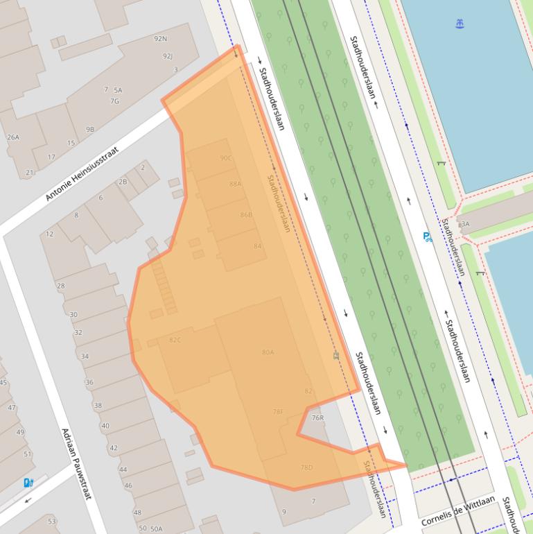 Kaart van postcodegebied 2517JB.