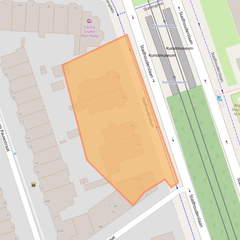 Kaart van postcodegebied 2517JC.