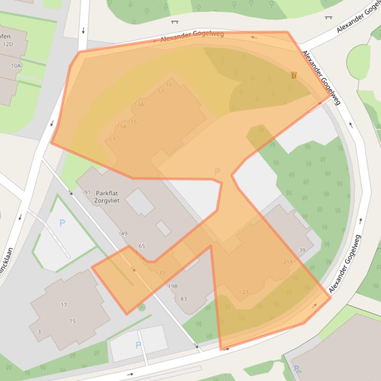 Kaart van postcodegebied 2517JD.