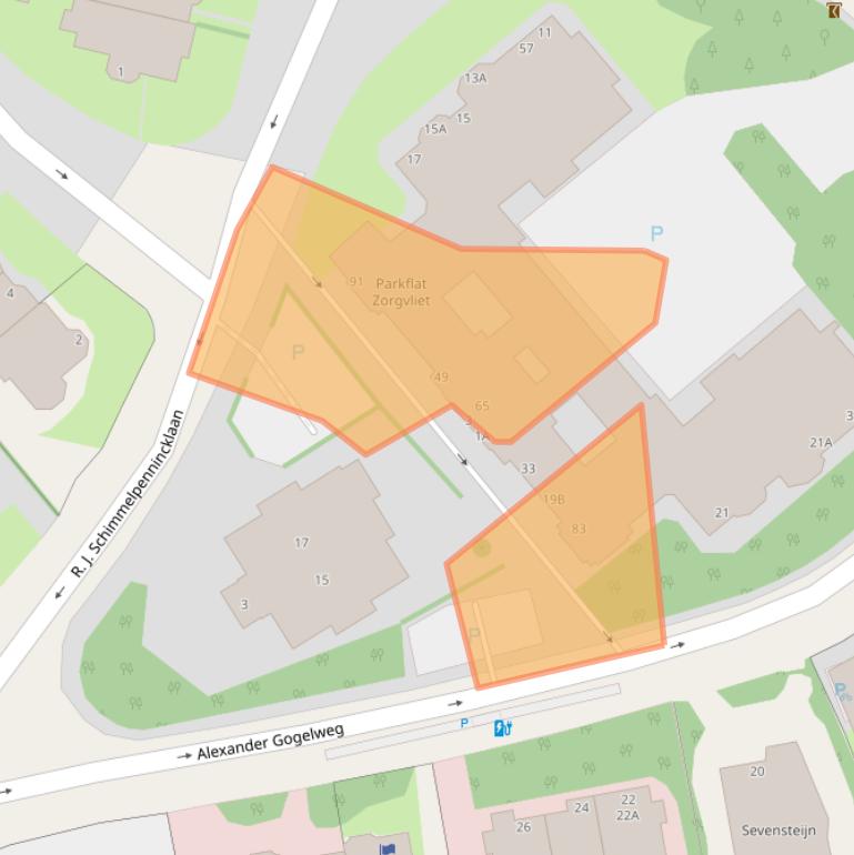 Kaart van postcodegebied 2517JG.