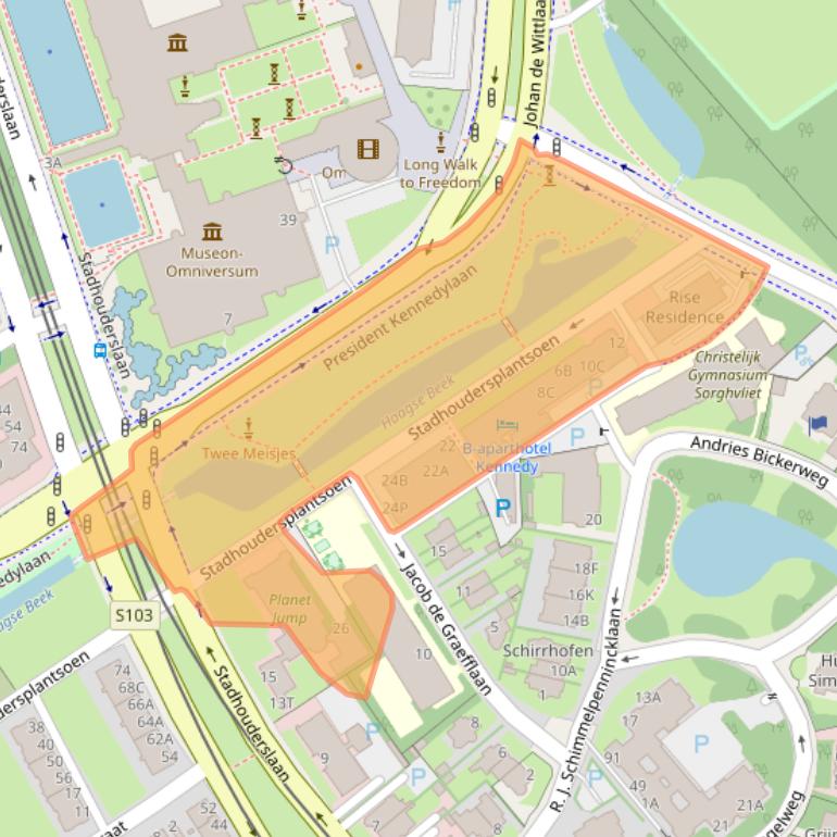 Kaart van postcodegebied 2517JL.