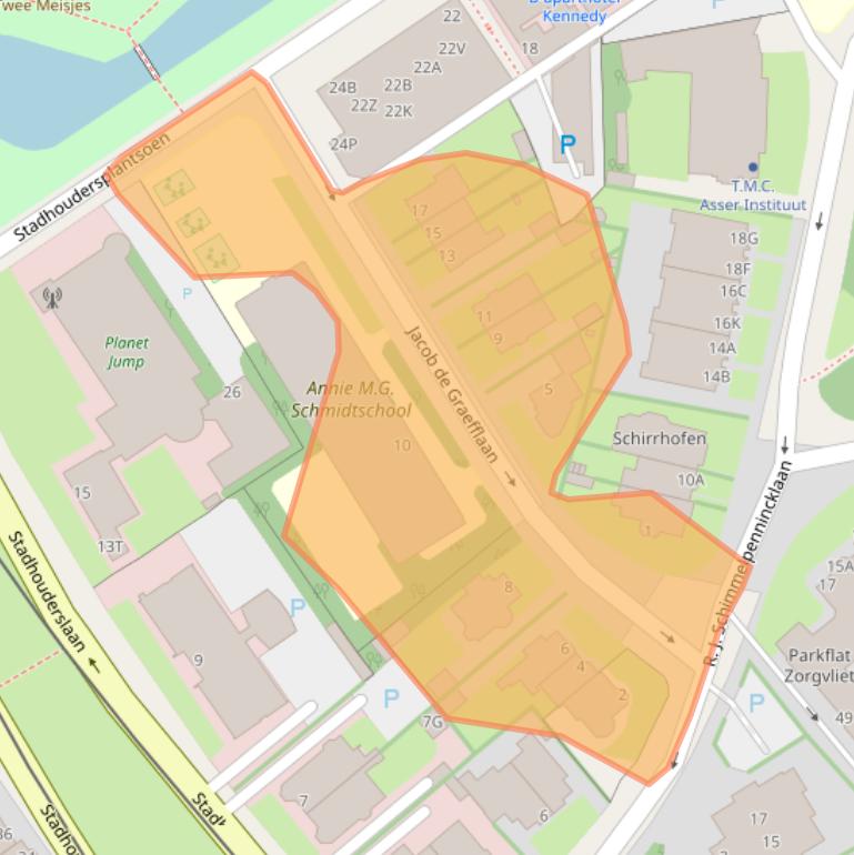 Kaart van postcodegebied 2517JM.