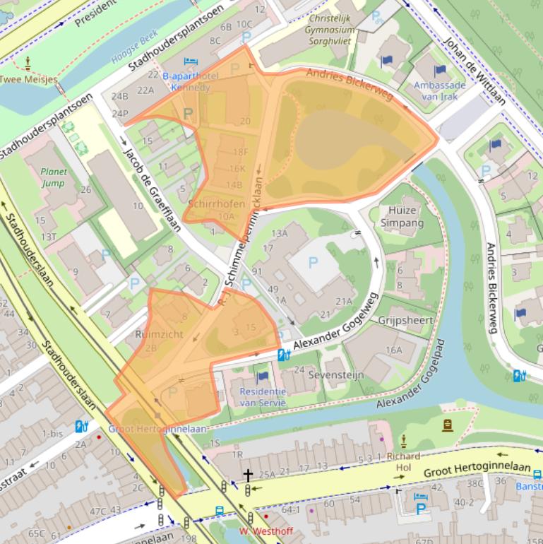 Kaart van postcodegebied 2517JN.
