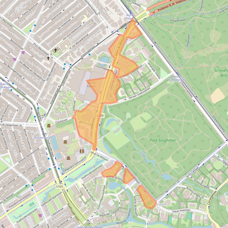 Kaart van postcodegebied 2517JR.