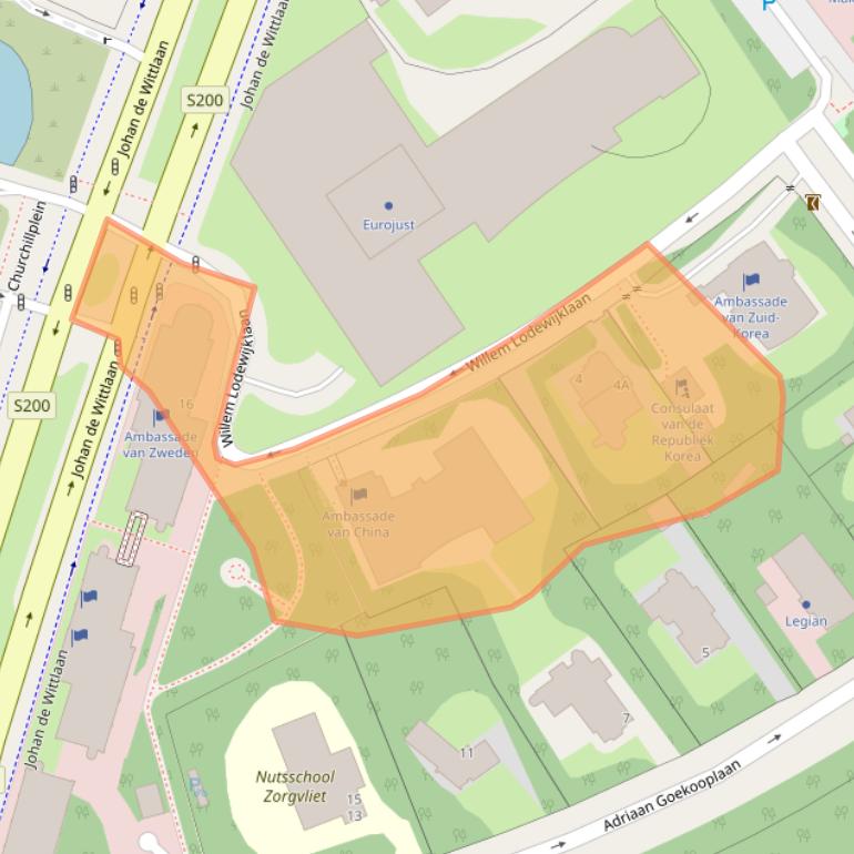 Kaart van postcodegebied 2517JT.