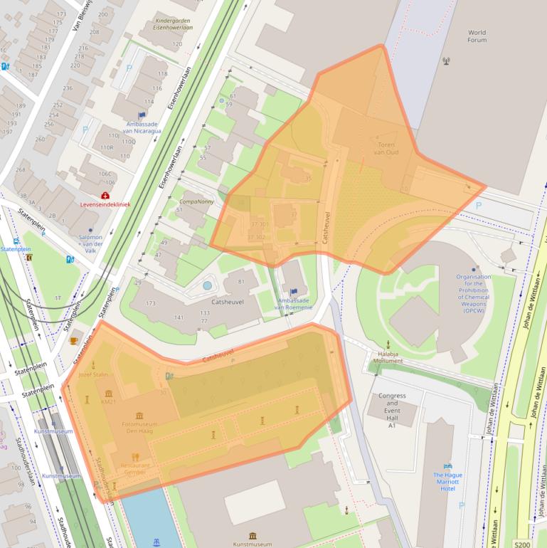 Kaart van postcodegebied 2517JZ.