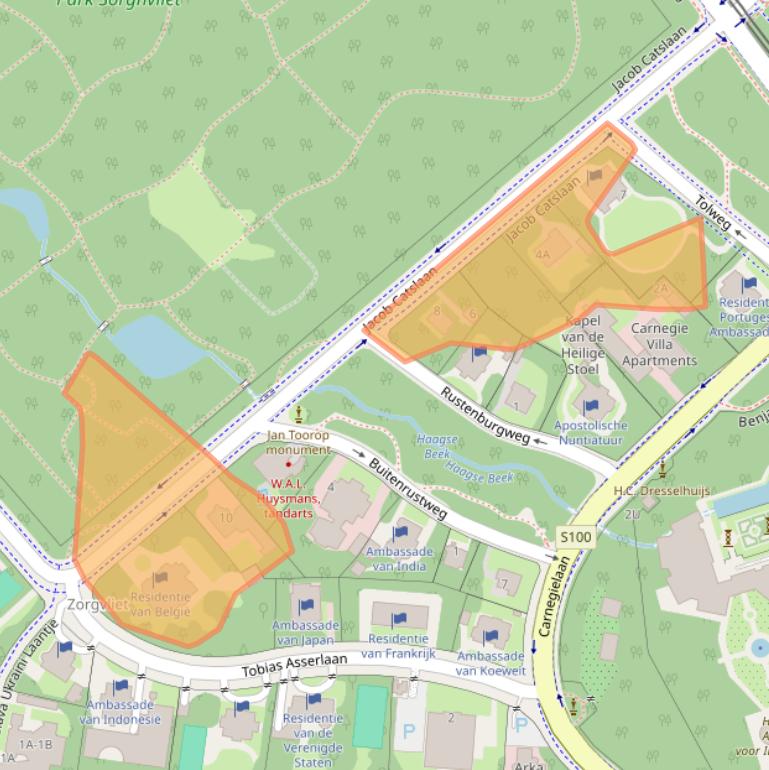 Kaart van postcodegebied 2517KB.