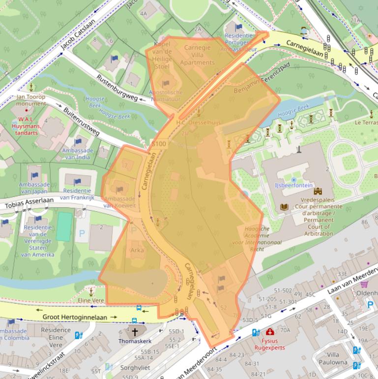 Kaart van postcodegebied 2517KH.