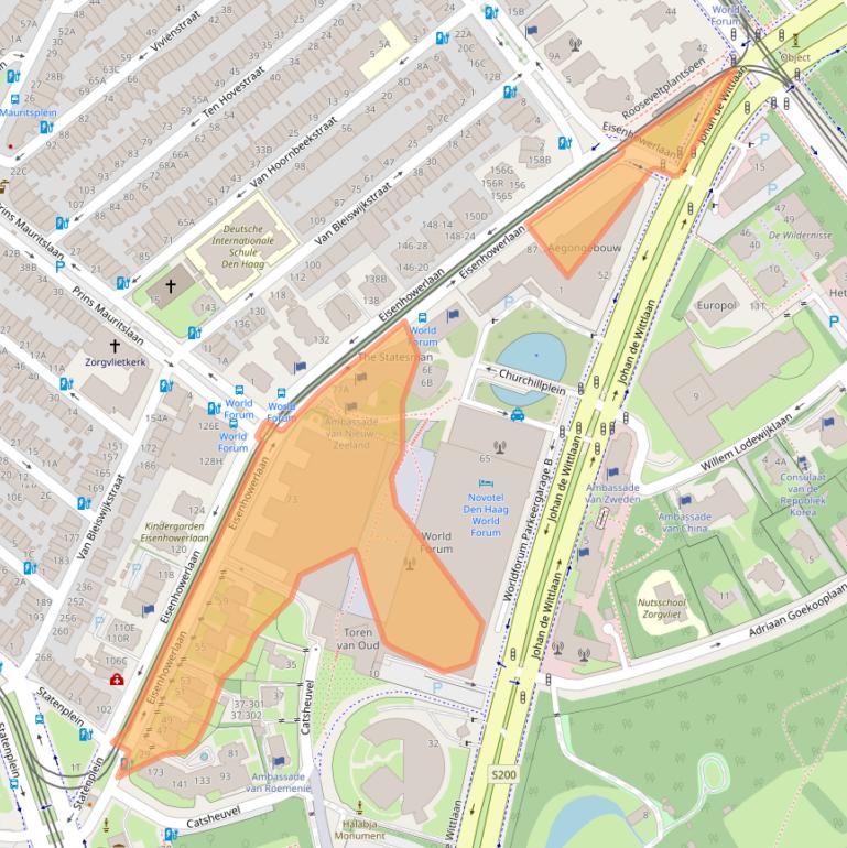 Kaart van postcodegebied 2517KK.