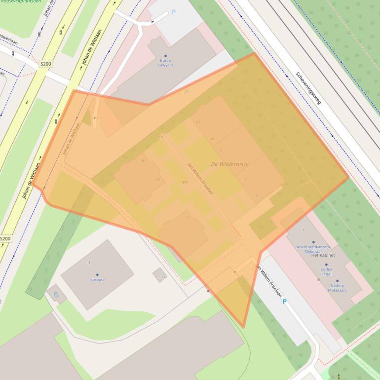 Kaart van postcodegebied 2517LA.