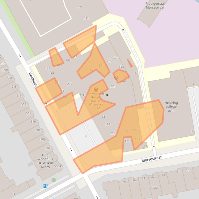 Kaart van postcodegebied 2517PN.