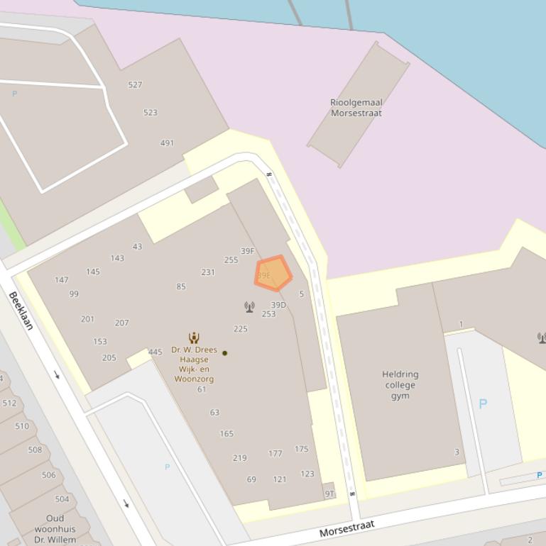 Kaart van postcodegebied 2517PP.