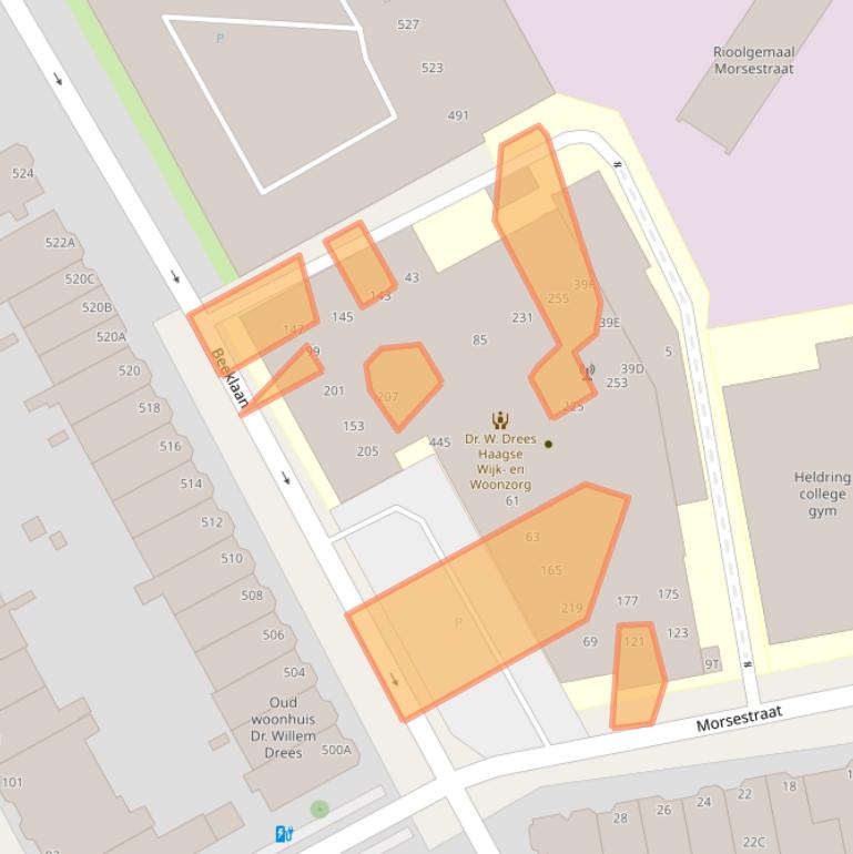 Kaart van postcodegebied 2517PR.