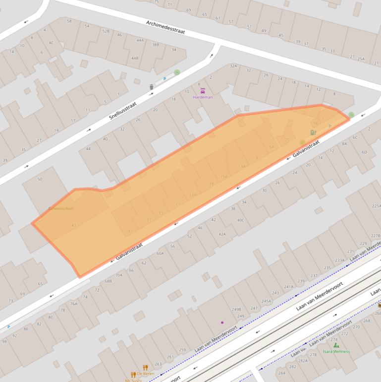 Kaart van postcodegebied 2517RA.