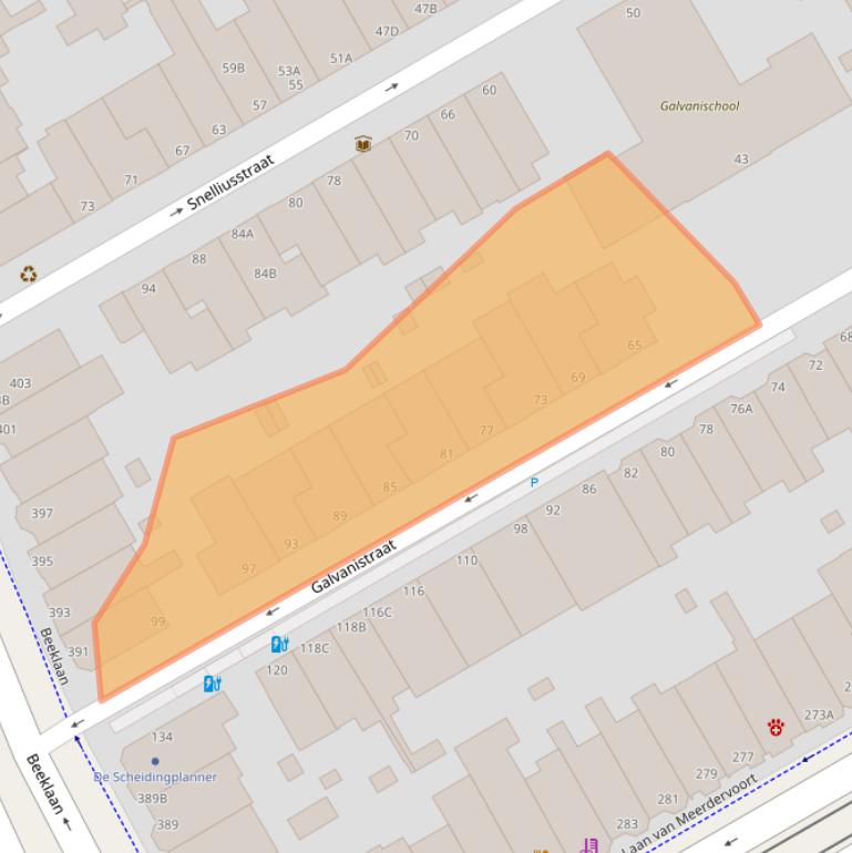 Kaart van postcodegebied 2517RB.