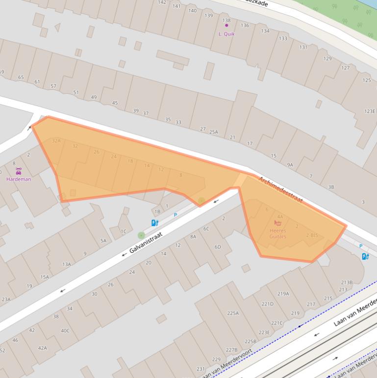 Kaart van postcodegebied 2517RV.