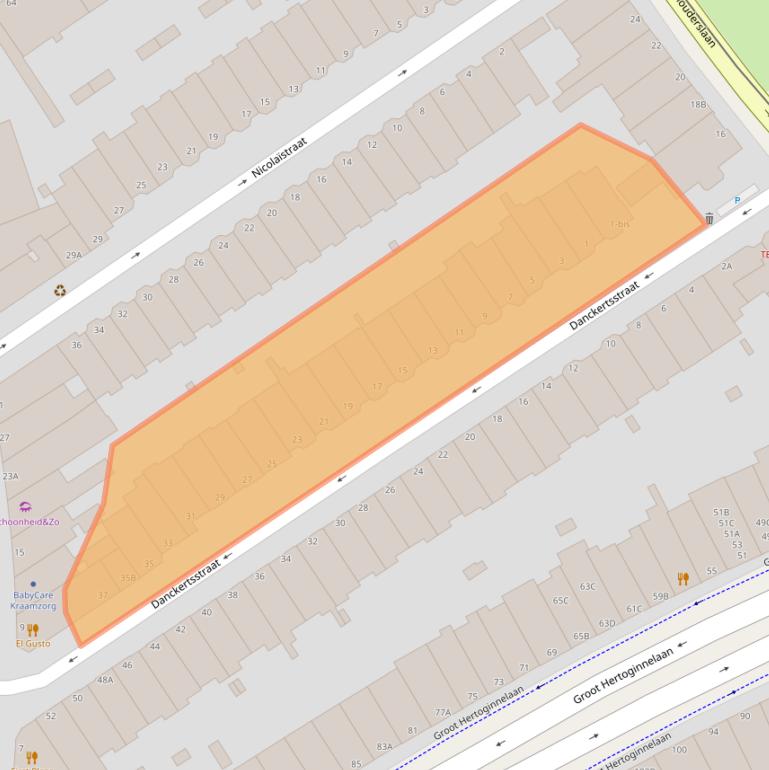 Kaart van postcodegebied 2517TE.