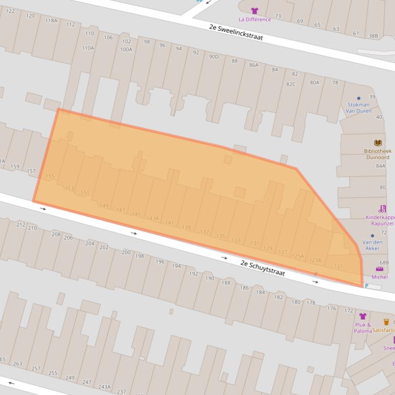 Kaart van postcodegebied 2517TL.