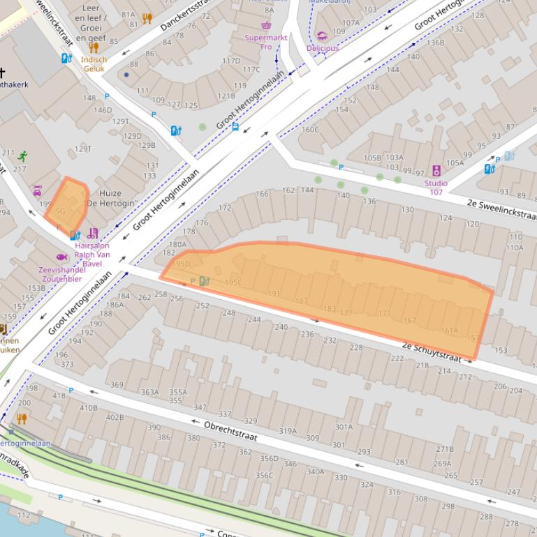 Kaart van postcodegebied 2517TM.