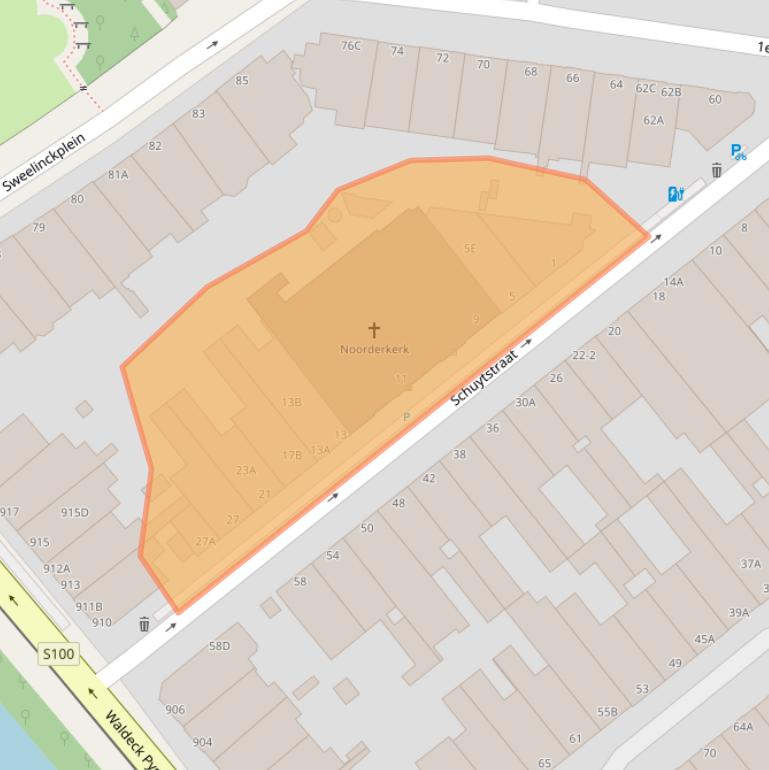 Kaart van postcodegebied 2517XB.