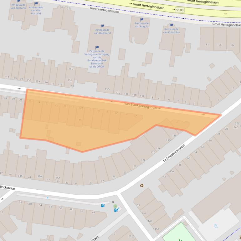 Kaart van postcodegebied 2517XP.