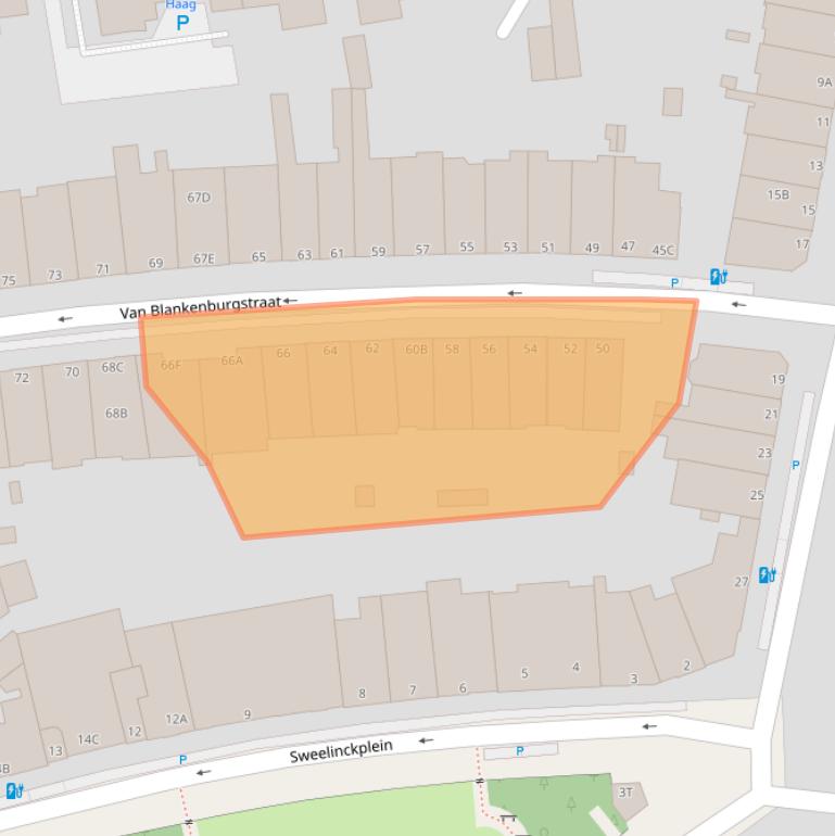 Kaart van postcodegebied 2517XS.