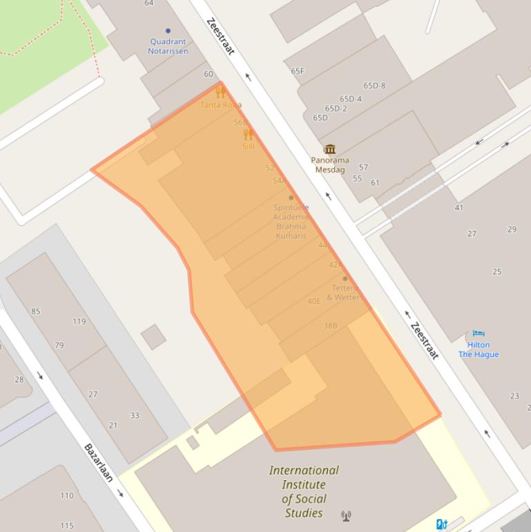 Kaart van postcodegebied 2518AB.