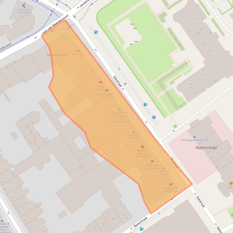 Kaart van postcodegebied 2518AD.