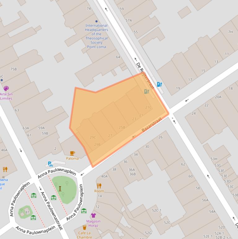 Kaart van postcodegebied 2518AG.