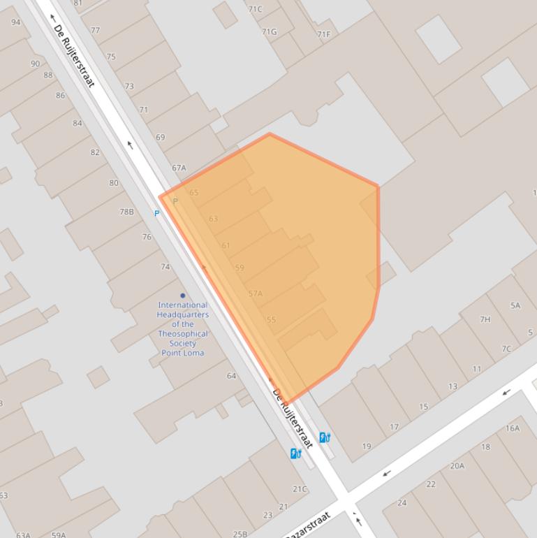 Kaart van postcodegebied 2518AP.