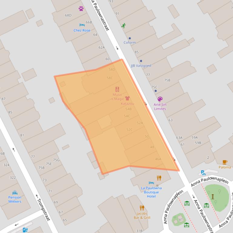 Kaart van postcodegebied 2518BG.