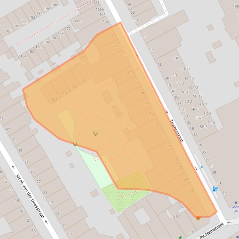 Kaart van postcodegebied 2518BN.