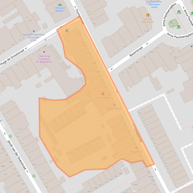 Kaart van postcodegebied 2518BR.