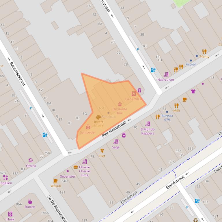 Kaart van postcodegebied 2518CC.