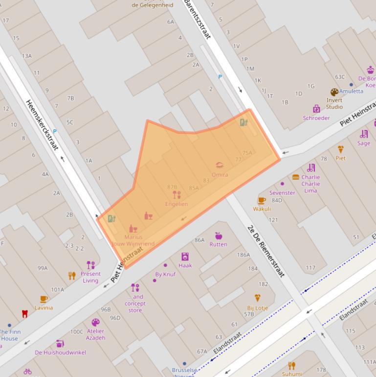 Kaart van postcodegebied 2518CD.