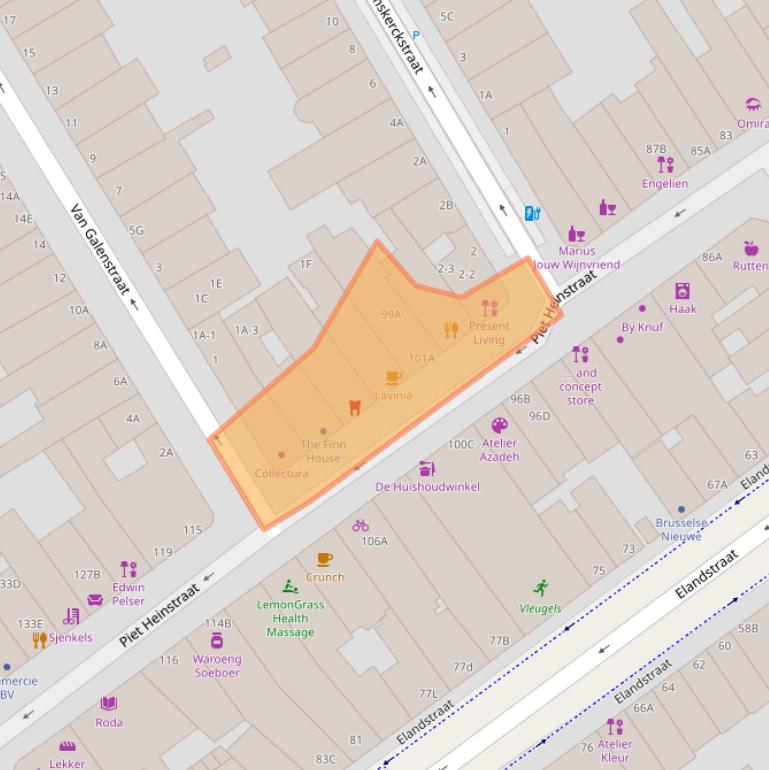 Kaart van postcodegebied 2518CE.