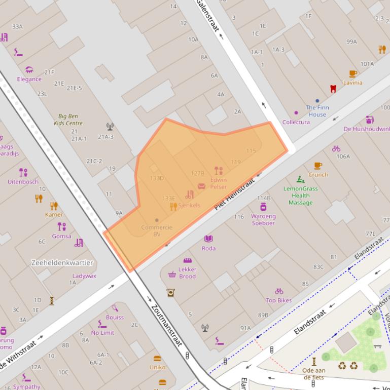 Kaart van postcodegebied 2518CG.