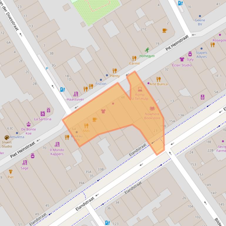 Kaart van postcodegebied 2518CJ.