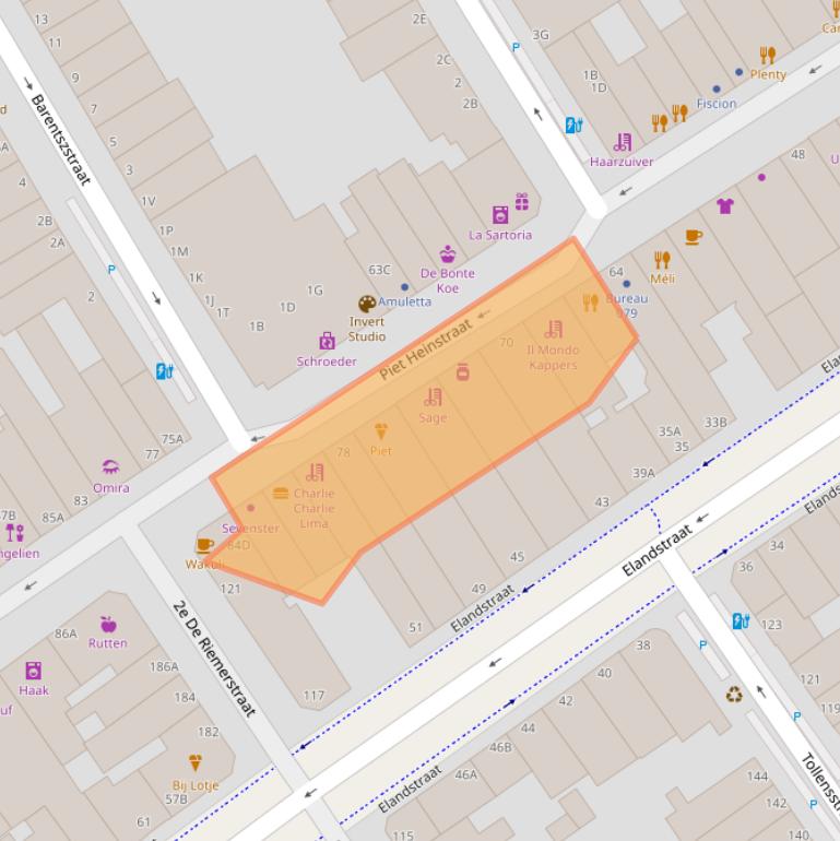 Kaart van postcodegebied 2518CK.