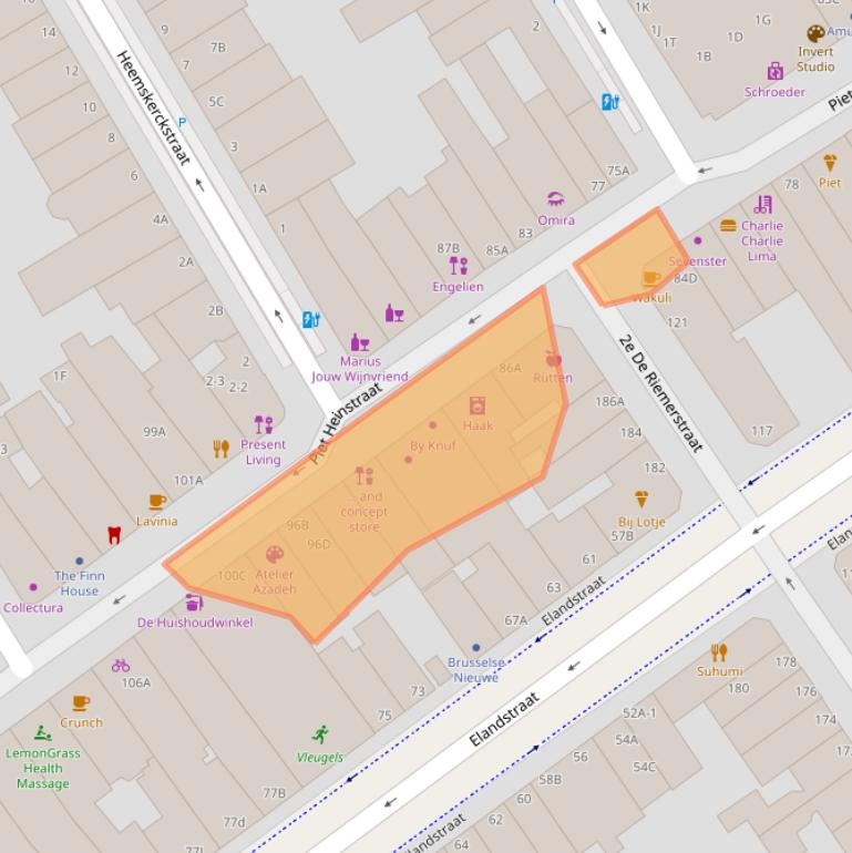 Kaart van postcodegebied 2518CL.