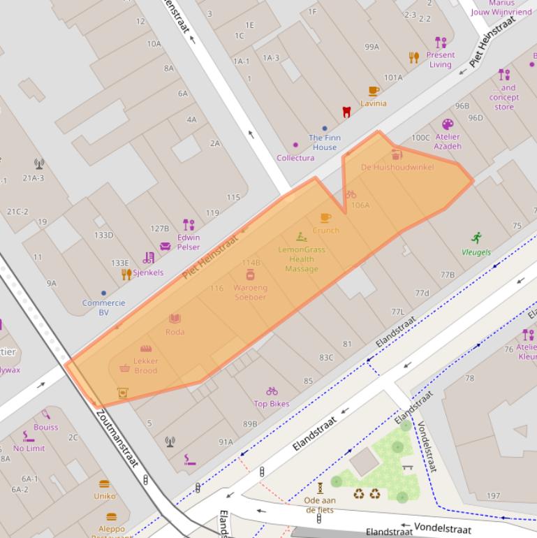 Kaart van postcodegebied 2518CM.