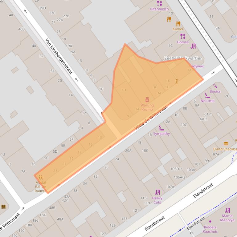 Kaart van postcodegebied 2518CN.