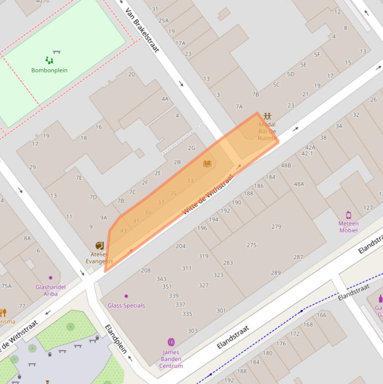 Kaart van postcodegebied 2518CP.