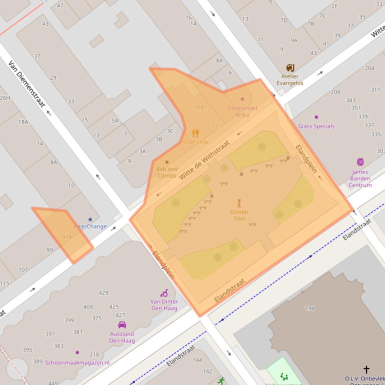 Kaart van postcodegebied 2518CR.