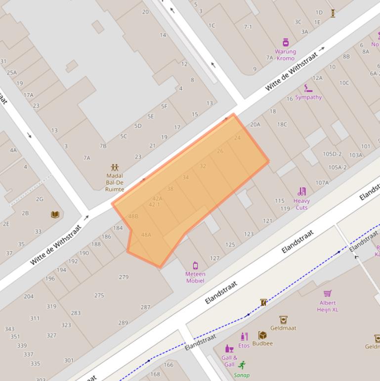 Kaart van postcodegebied 2518CV.