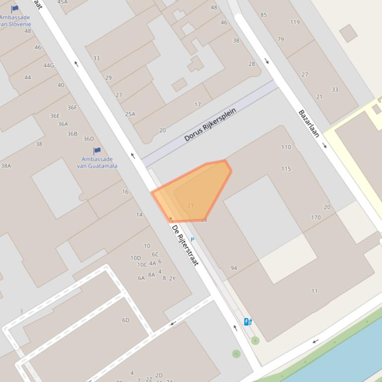 Kaart van postcodegebied 2518DB.